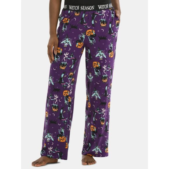 Way To Celebrate Womens WITCH SEASON Pajama Pants Medium Purple - Picture 1 of 10